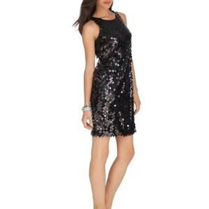 White House Black Market square-sequins dress, Women's 00, Sleeveless, Shimmery